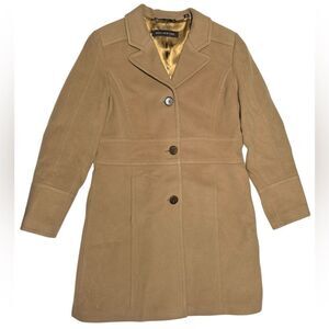 Marc New York Cashmere Wool Blend Tan Camel Colored Pea Coat